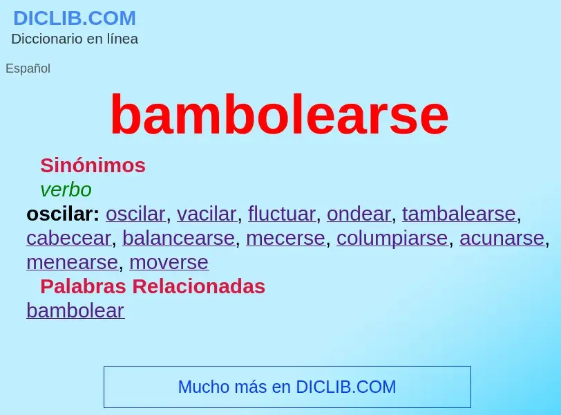 What is bambolearse - definition