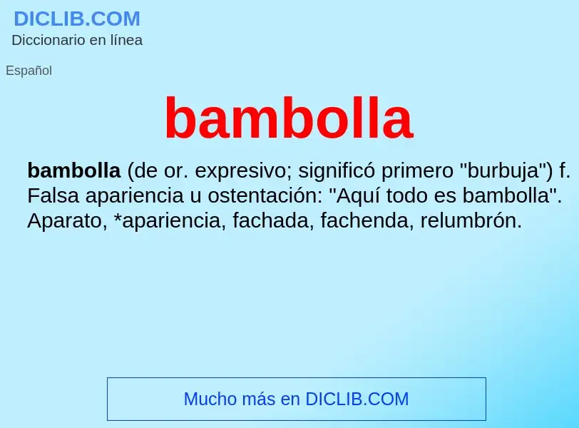 Wat is bambolla - definition