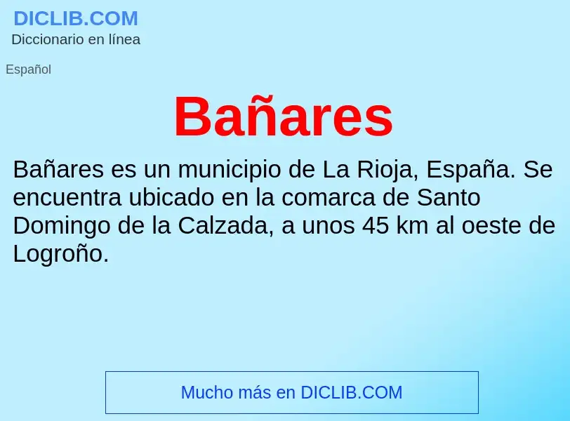 What is Bañares - meaning and definition