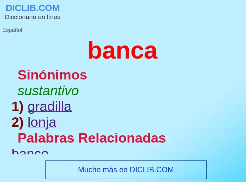 Was ist banca - Definition