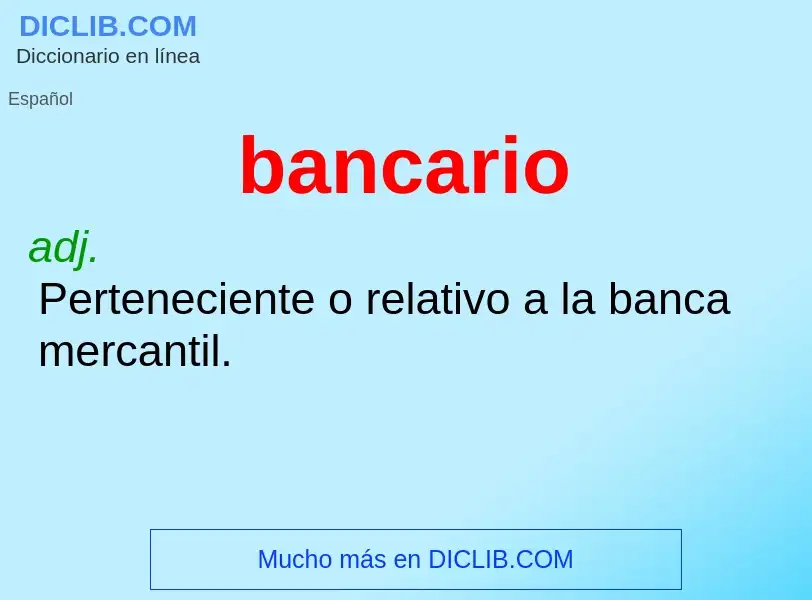 Che cos'è bancario - definizione