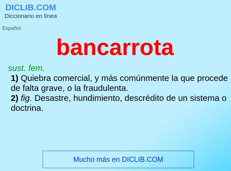 ¿Qué es bancarrota? - significado y definición