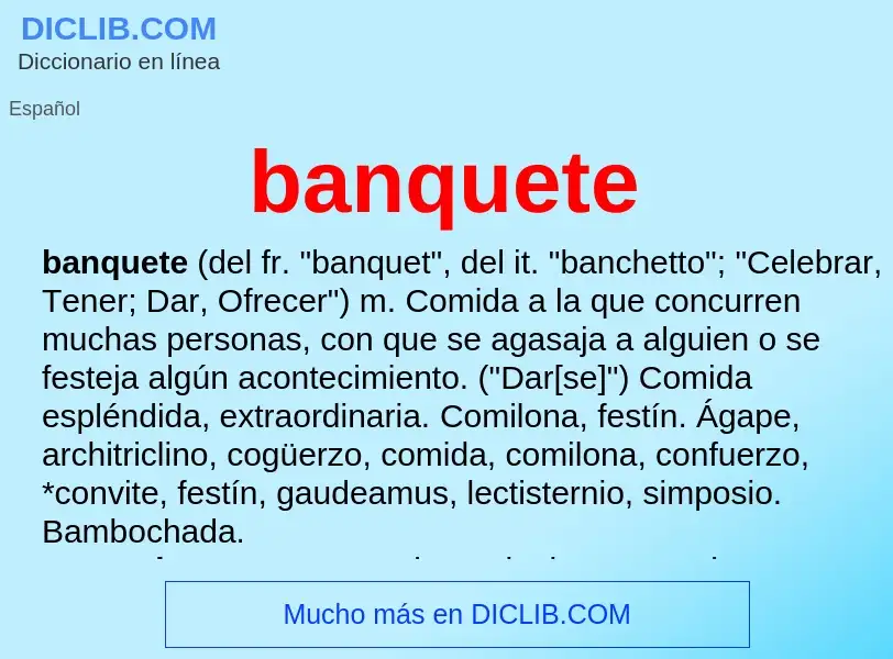 Qu'est-ce que banquete - définition