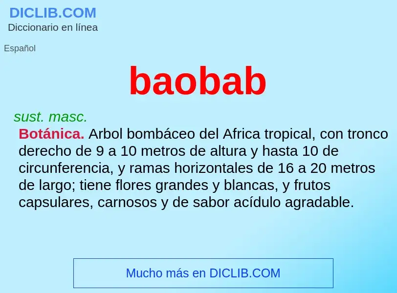 ¿Qué es baobab? - significado y definición