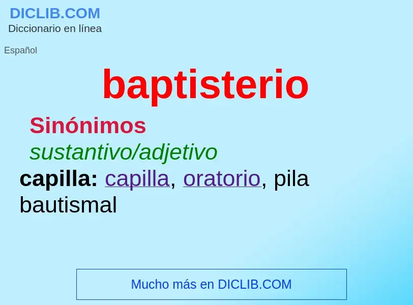 Wat is baptisterio - definition