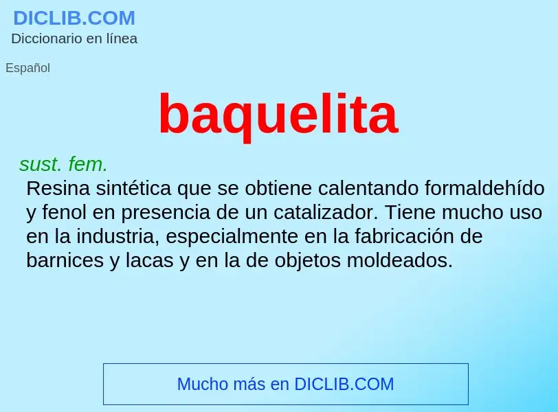 ¿Qué es baquelita? - significado y definición