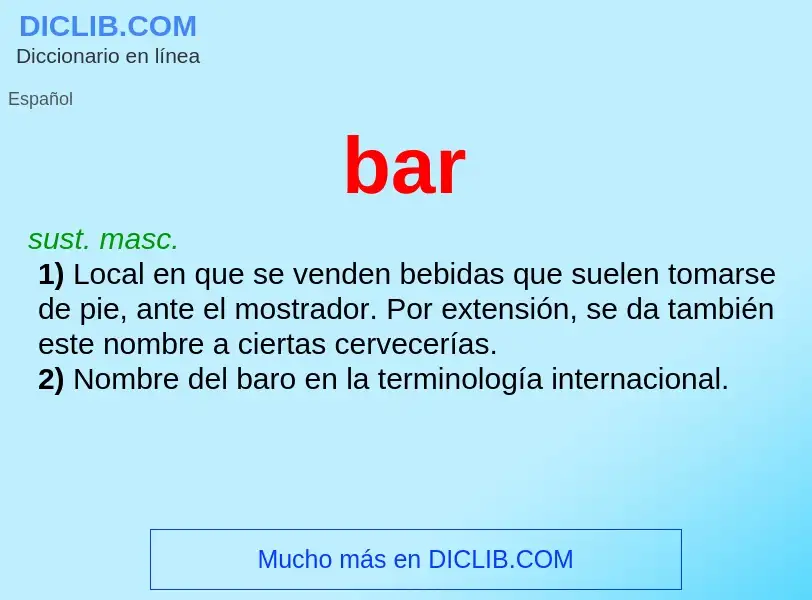 ¿Qué es bar? - significado y definición