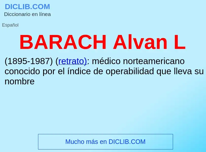 What is BARACH Alvan L - definition