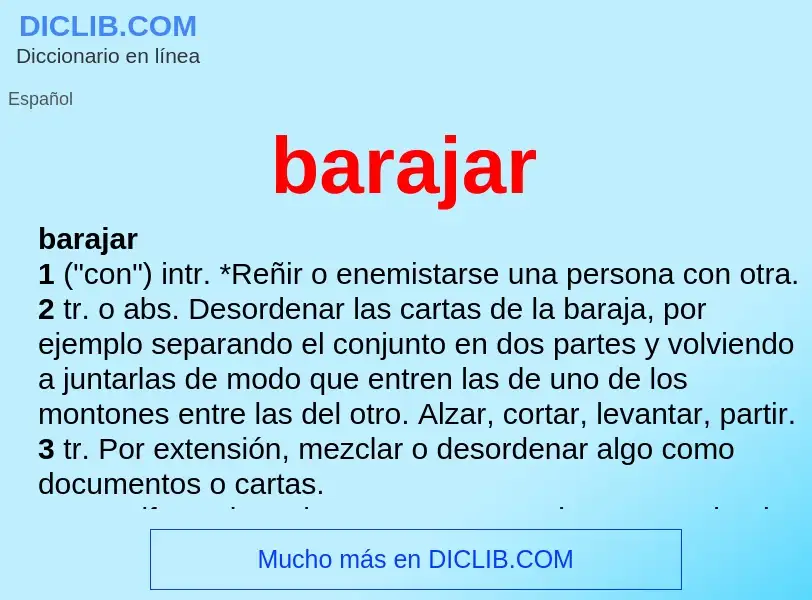 O que é barajar - definição, significado, conceito