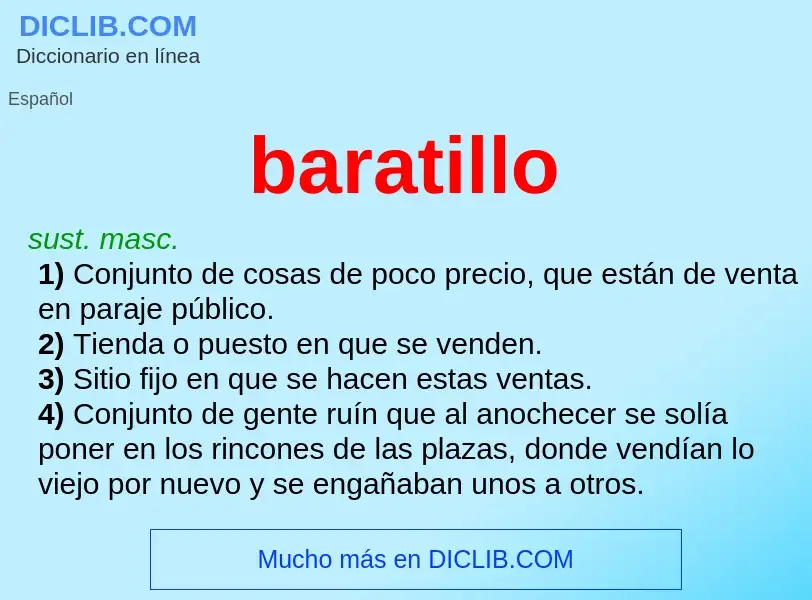 ¿Qué es baratillo? - significado y definición