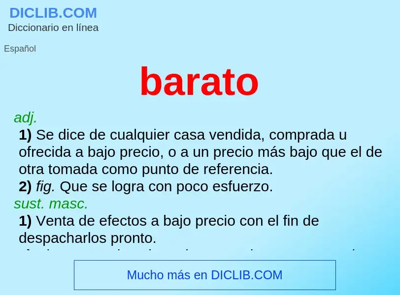 Was ist barato - Definition