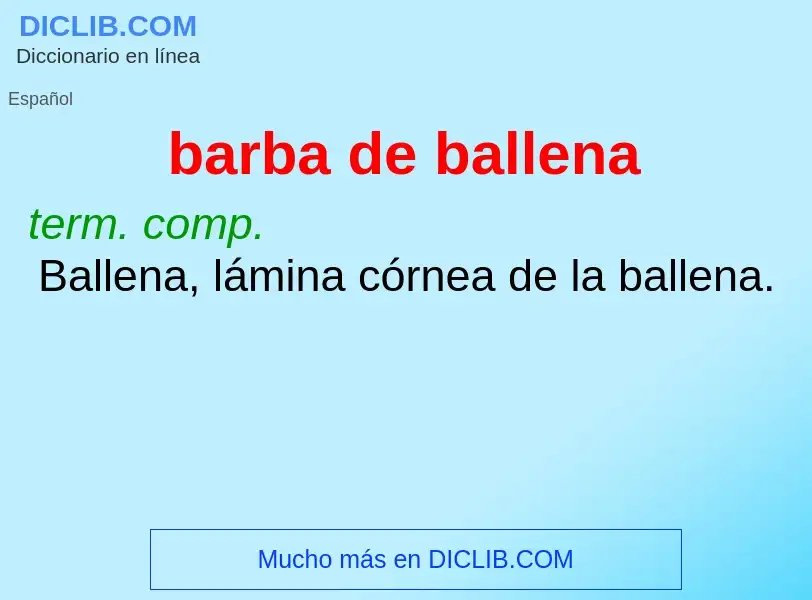 What is barba de ballena - definition