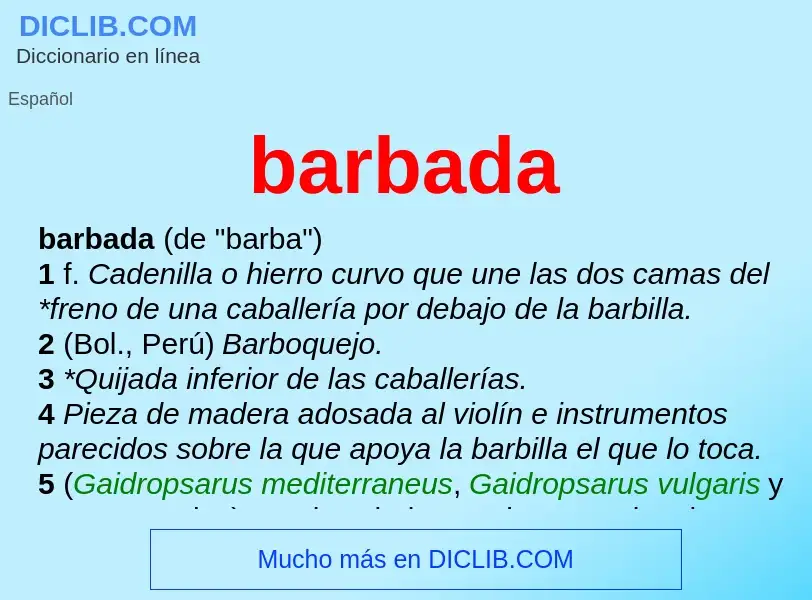 Wat is barbada - definition