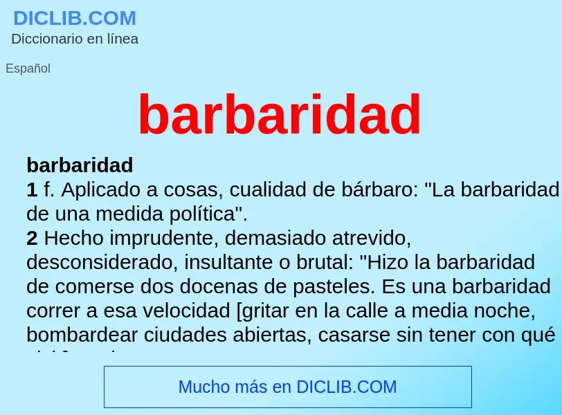 Was ist barbaridad - Definition