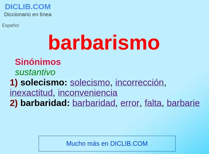 What is barbarismo - definition