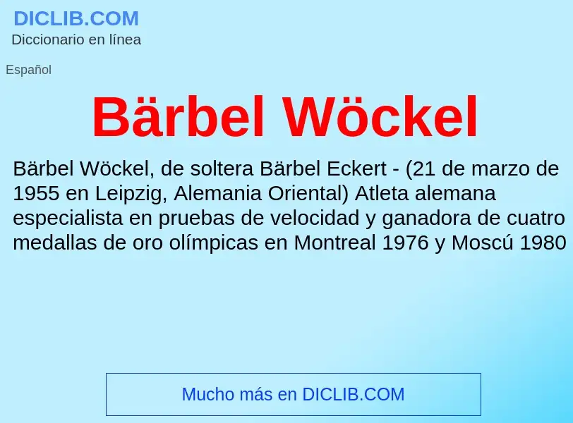 Что такое Bärbel Wöckel - определение