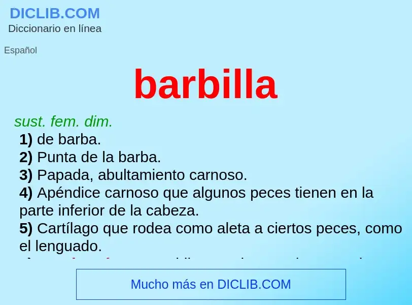 Was ist barbilla - Definition