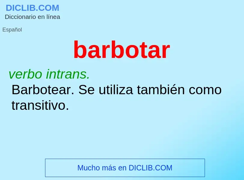 What is barbotar - meaning and definition