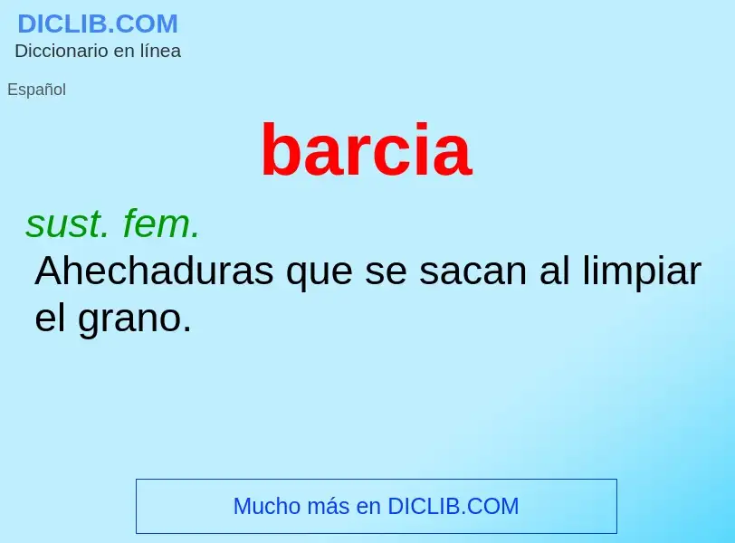 ¿Qué es barcia? - significado y definición