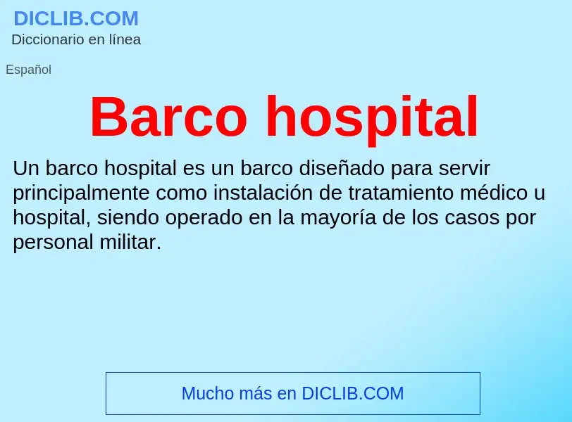 Wat is Barco hospital - definition