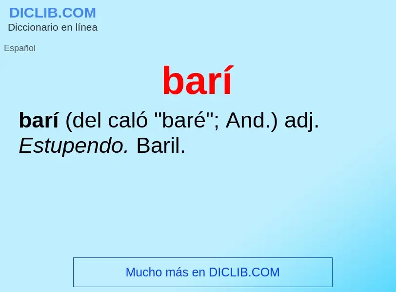 ¿Qué es barí? - significado y definición