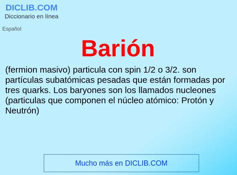 ¿Qué es Barión? - significado y definición