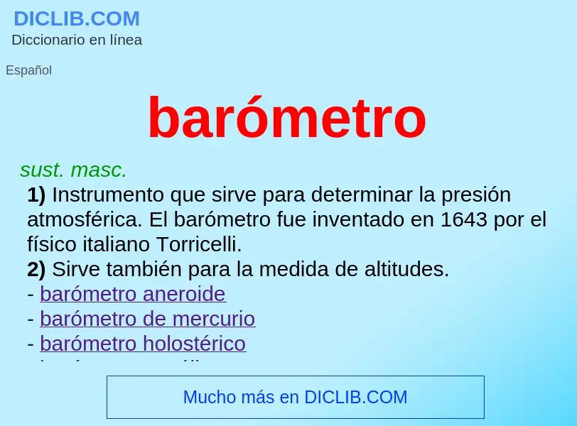 O que é barómetro - definição, significado, conceito