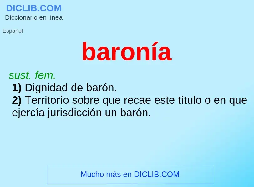 What is baronía - definition