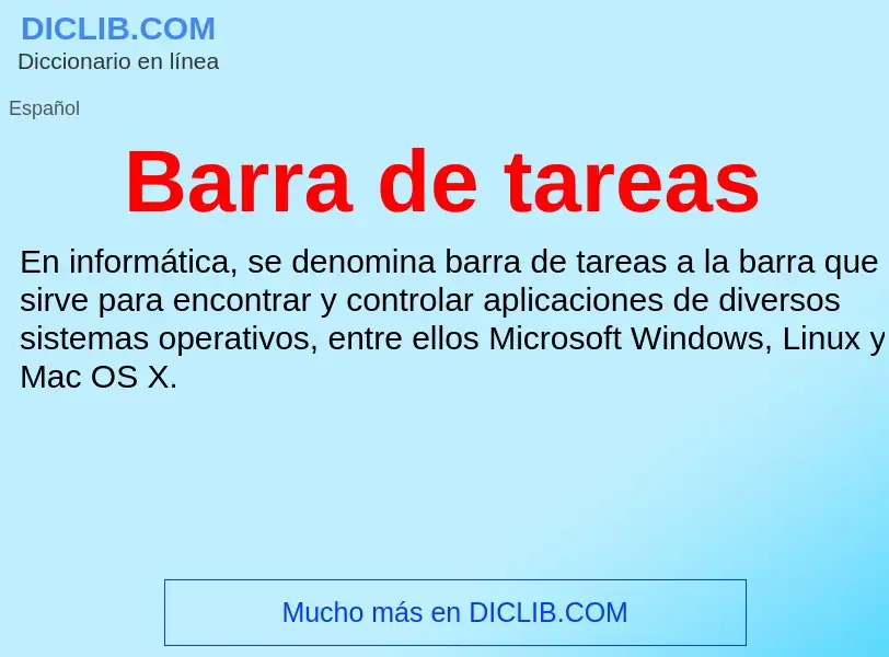 What is Barra de tareas - definition