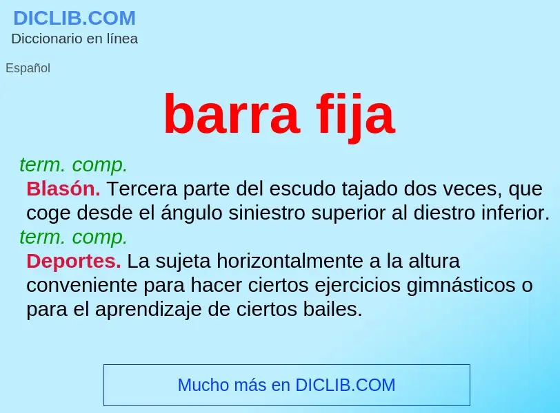 What is barra fija - definition