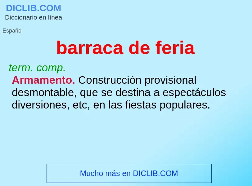 Wat is barraca de feria - definition