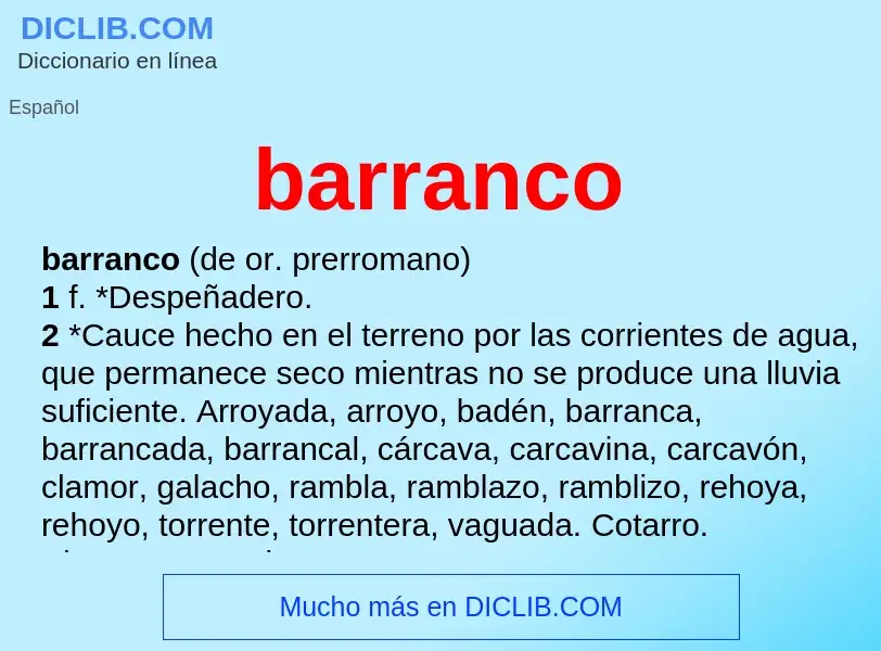 What is barranco - meaning and definition