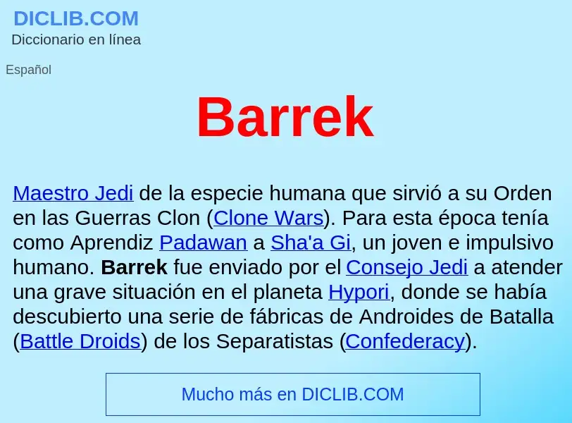 ¿Qué es Barrek ? - significado y definición