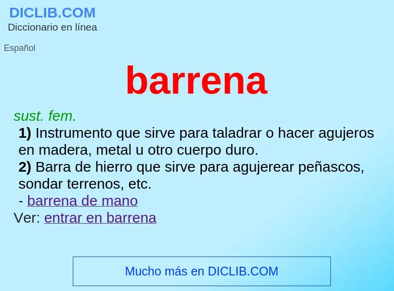 O que é barrena - definição, significado, conceito