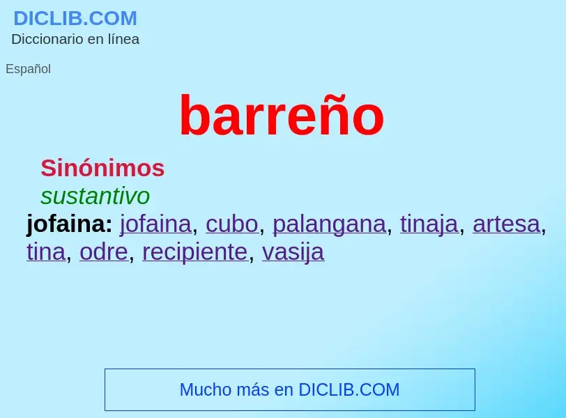 ¿Qué es barreño? - significado y definición