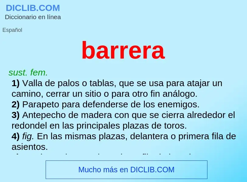 Was ist barrera - Definition