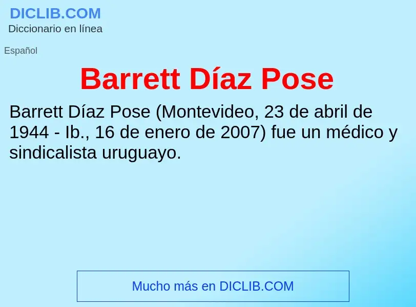 Wat is Barrett Díaz Pose - definition