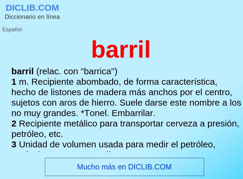 O que é barril - definição, significado, conceito