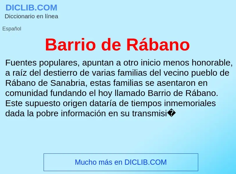 Wat is Barrio de Rábano - definition