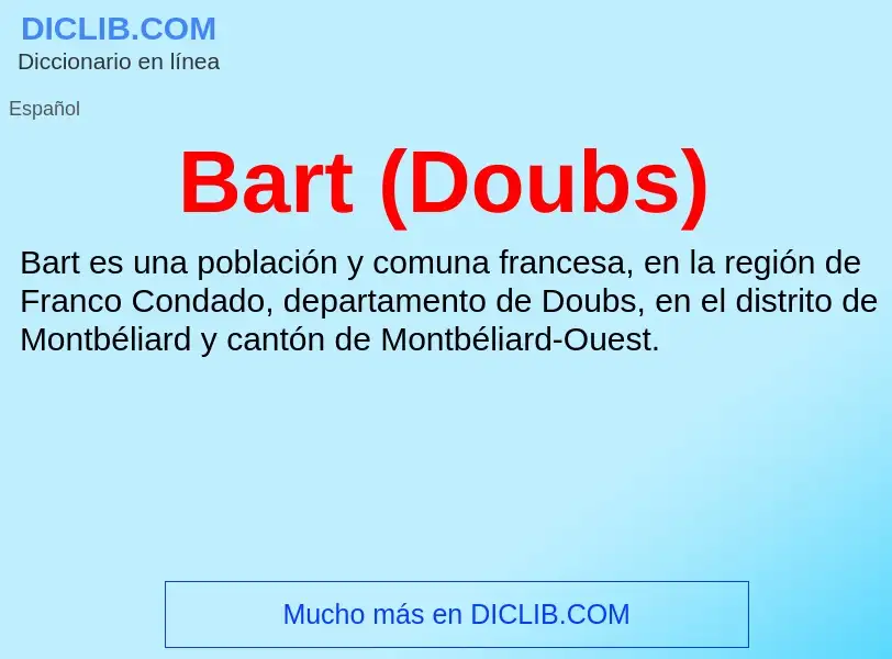 Wat is Bart (Doubs) - definition