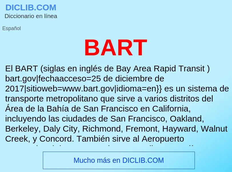 ¿Qué es BART? - significado y definición