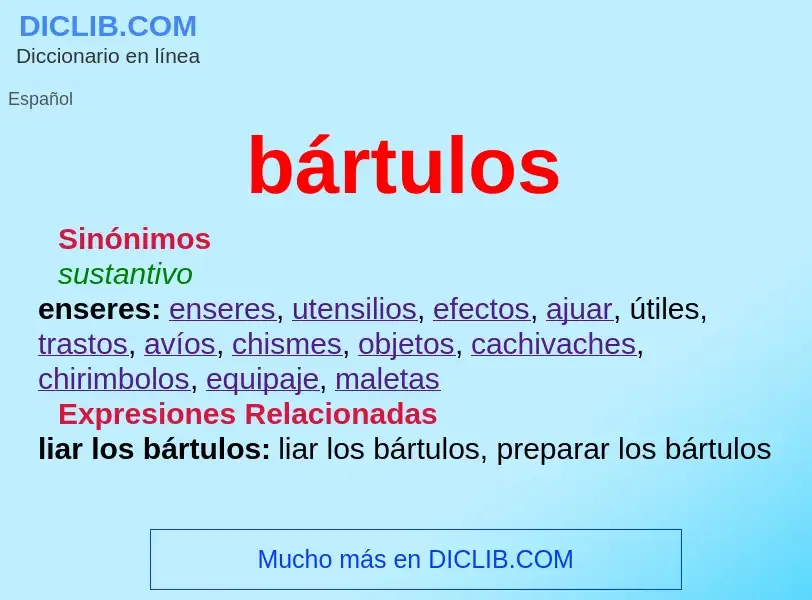 What is bártulos - definition