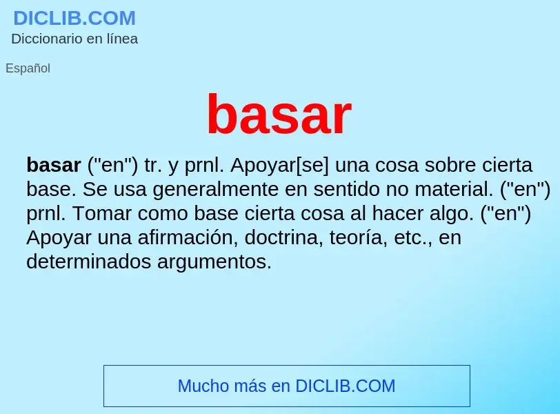 O que é basar - definição, significado, conceito