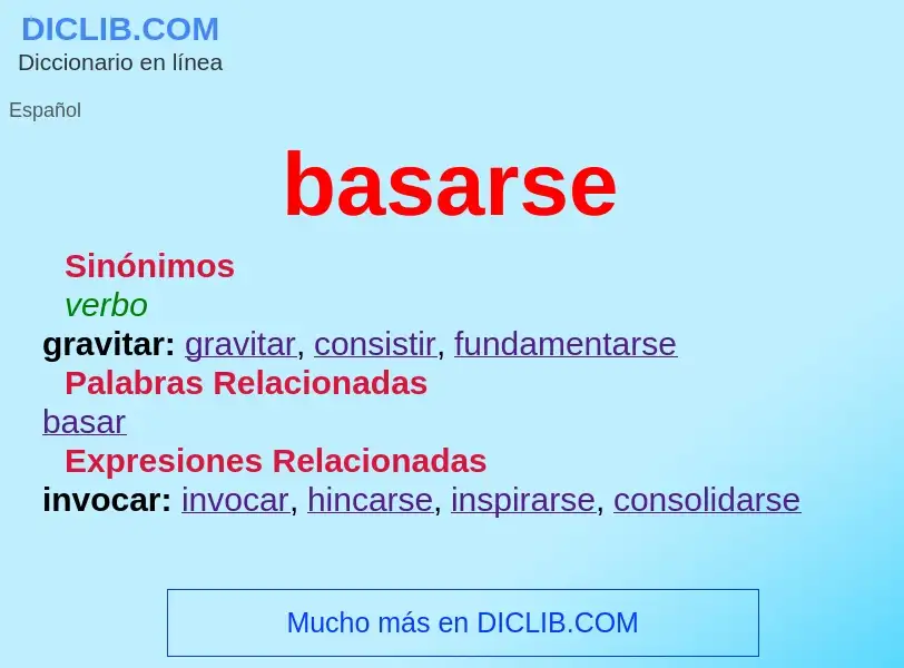 O que é basarse - definição, significado, conceito