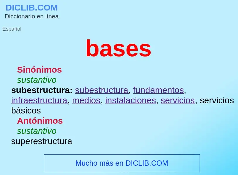 ¿Qué es bases? - significado y definición