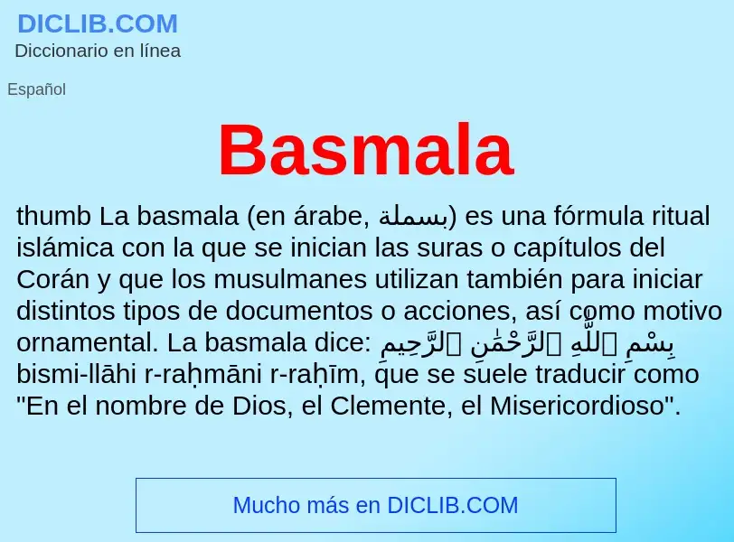 What is Basmala - meaning and definition