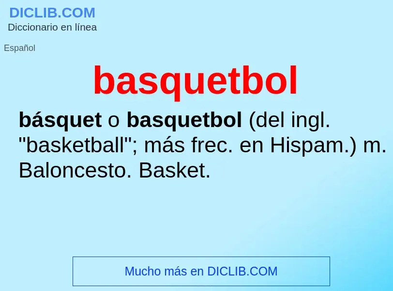 Что такое basquetbol - определение