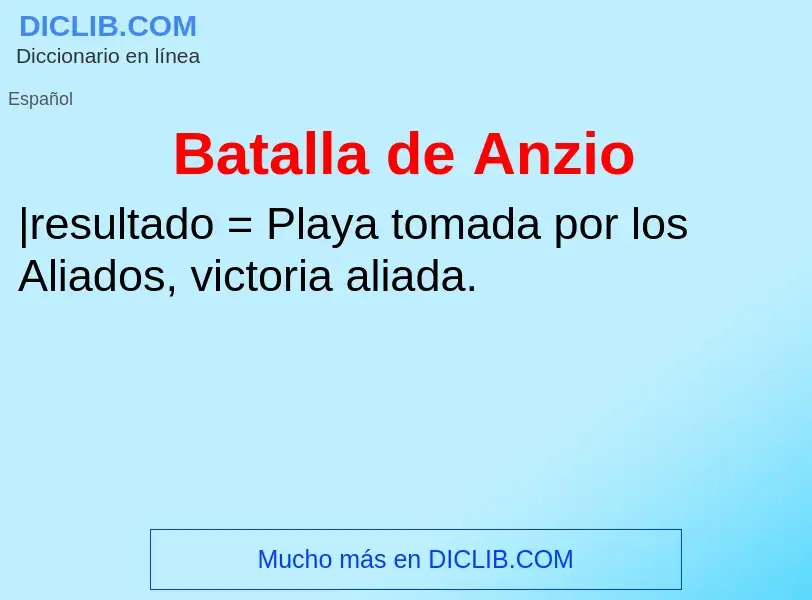 ¿Qué es Batalla de Anzio? - significado y definición