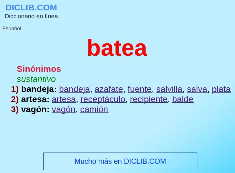 What is batea - meaning and definition