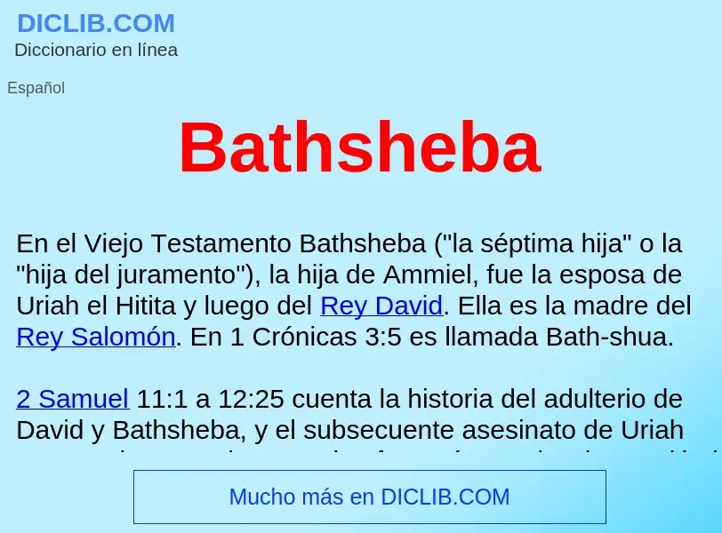 Che cos'è Bathsheba  - definizione